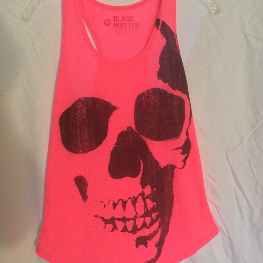 Neon Pink Skull Racerback